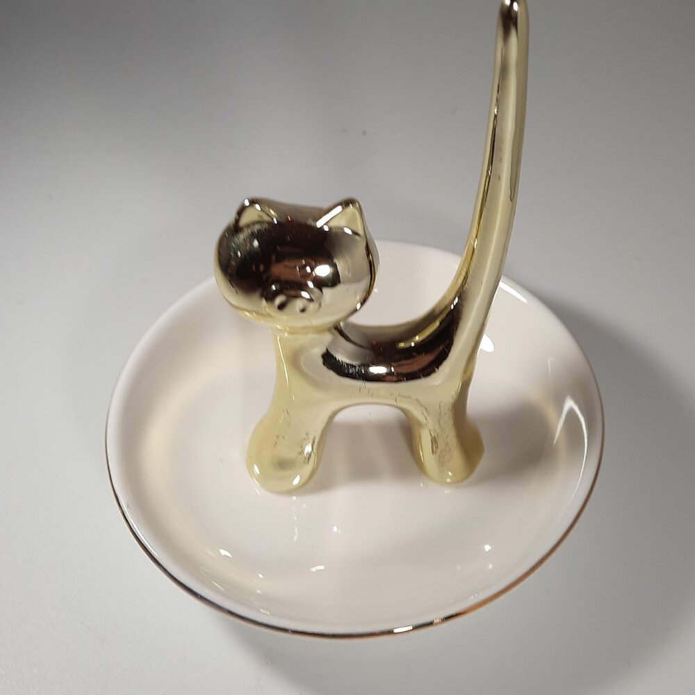 Cat Kitten Trinket Jewelry Dish Ring Holder